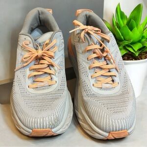Hoka One One Bondi 7 Running Shoes Sz 7.5 Women Lunar Rock Gray